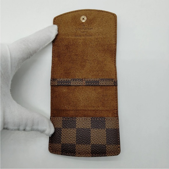 Louis Vuitton Brown Checkered and Green Textured Wallet Trio - Picture 6 of 10